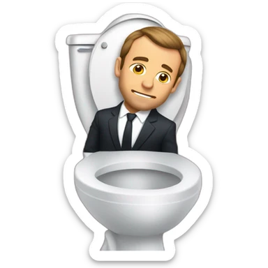 Macron au toilette sticker