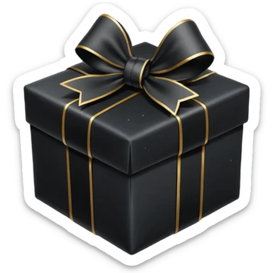 black present with black sparkling bow  sticker