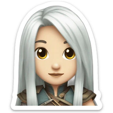rpg-girl-with-long-straight-white-hair like chibi sticker