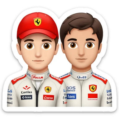 charles leclerc with carlos sainz sticker