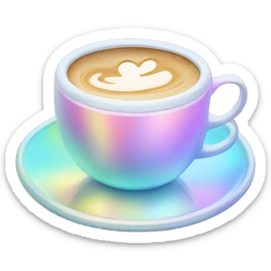 Pale pastel holographic coffee cup sticker