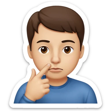 Thumb picking nose sticker