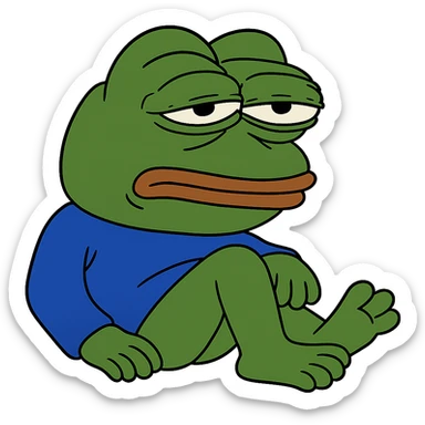 sleepy pepe the frog sticker