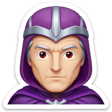 Magneto Marvel character with red helmet and purple cape sticker