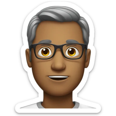 a guy giving weird look with glasses sticker