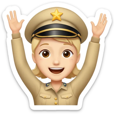 face cheering at a parade, joyful expression sticker