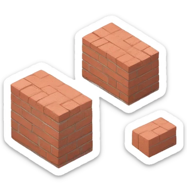 construction brick, one flat and one on to sticker