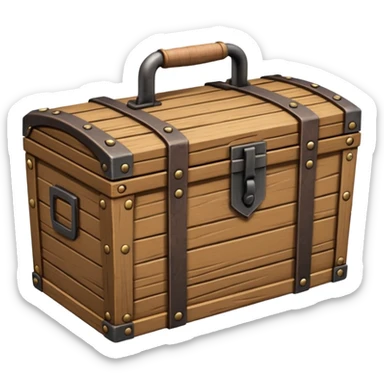 generate a very realistic wooden closed weapon supply box sticker