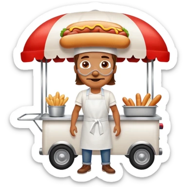 hot dog cart vendor sticker