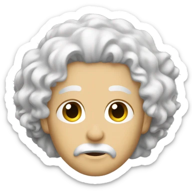 white hair curl lying down sticker