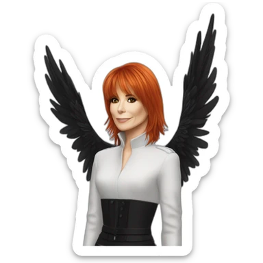 Mylène Farmer avec des ailes de corbeau sticker