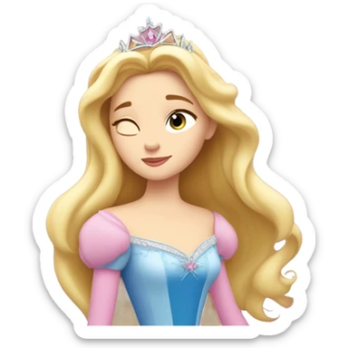 Princess Aurora with tiara sleeping beauty sticker