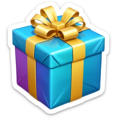 I want to generate a 3d image of a gift in a trivia design sticker