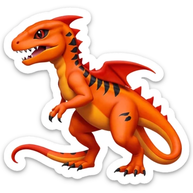 Guilmon-Salandit-Charmeleon-Fakémon-hybrid-creature (full body)  sticker