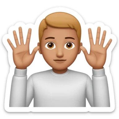 somone posing with their hands in a straight line horizontally  sticker