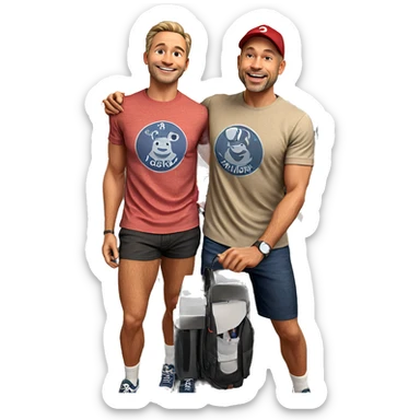 smiling boys indoors together sticker