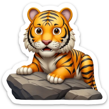 Tigre adulto feroz con la cara mas real no de caricatiraen la cima  sticker