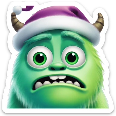 Monsters Inc christmas mood one eye  sticker