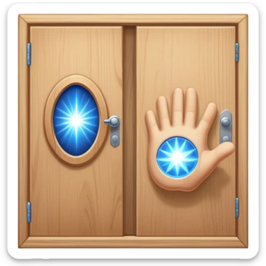 *"A closed door, a determined hand knocking—where knuckles meet wood, an intense blue magical energy pulses outward. Success isn’t about waiting; it’s about knocking until the world answers."*   sticker