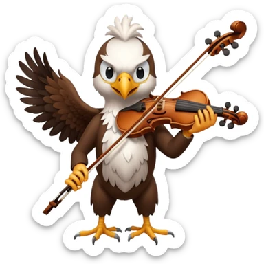 Eagle playing playing violin sticker
