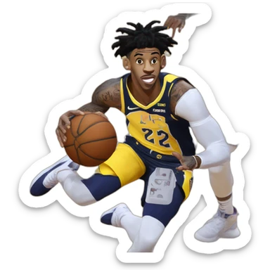 Ja Morant qui dunke sur lebron James sticker