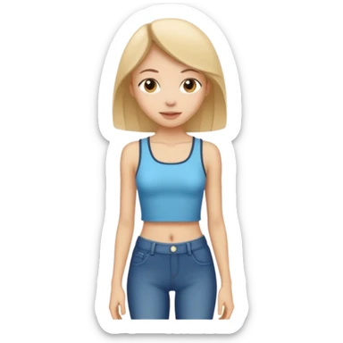 Skinny legend. Girl with Super tiny dramatic waist sticker