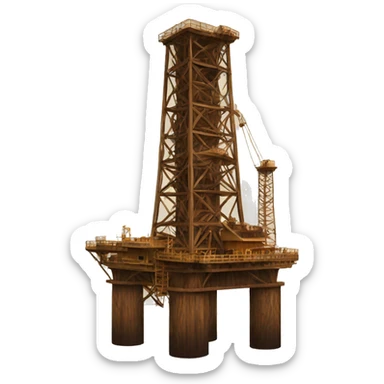 wood oil rig sticker
