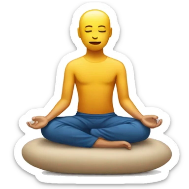 Meditating emoji with star sticker