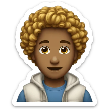 Garçon coupe cheveux bouclés sticker