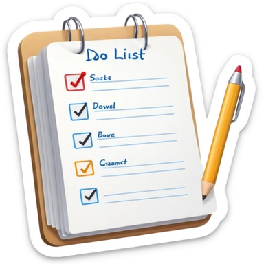 completed to-do list with all items checked off sticker