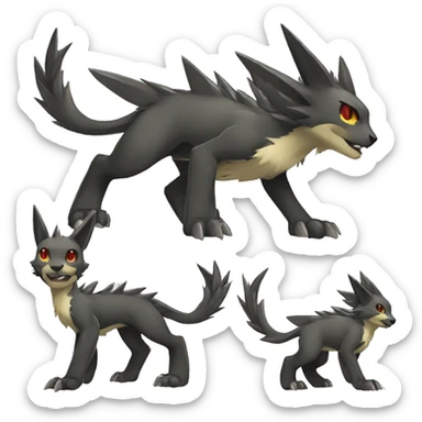 cute cool edgy sharp punk Digimon-Fakemon-animal full body sticker