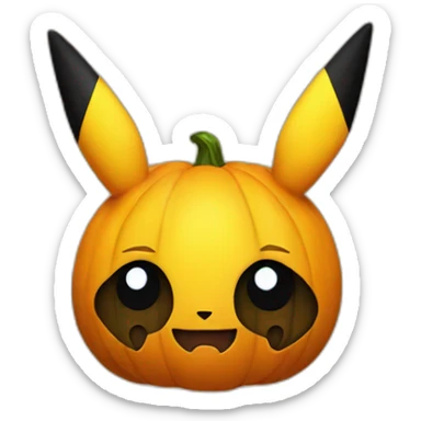 Pikachu with a mask halloween pumpkin sticker