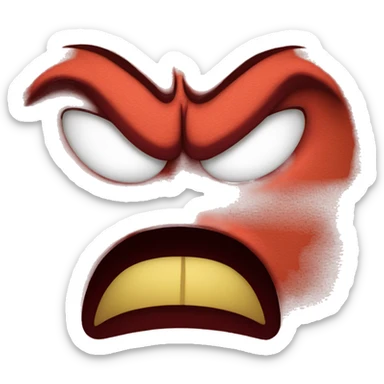 red angry face sticker