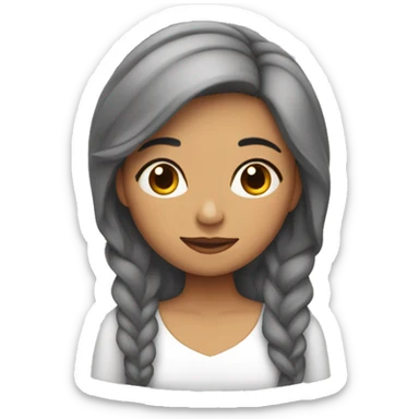 mujer morena, con cabello lacio dormida sticker