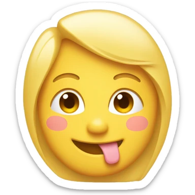 smiling yellow emoji face with blush sticker