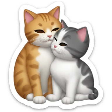 cat with partner kissing sticker