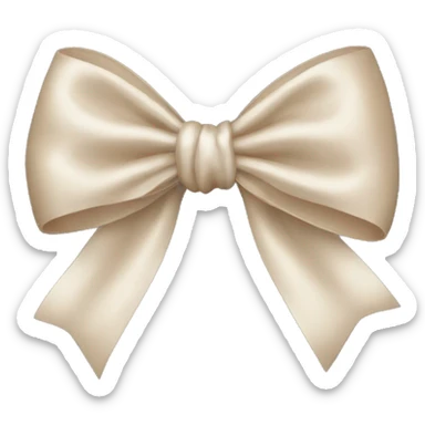 beige silk bow with pearls sticker