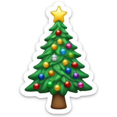 A tacky colorful Christmas tree  sticker