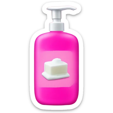 Hot pink soap bottle sticker