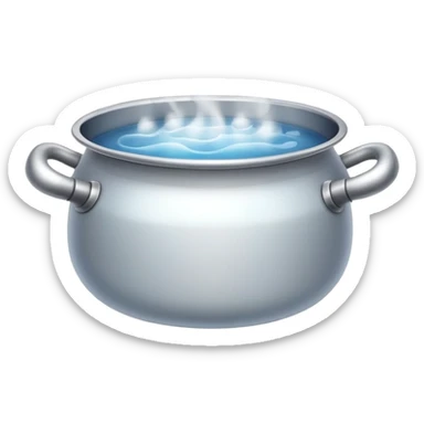 pot with boiling water and steam rising sticker