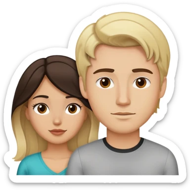 Blonde guy with Latina brunette sticker