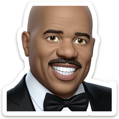 bald man with bowtie smile sticker