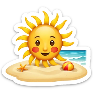 El sol radiante en la playa sticker