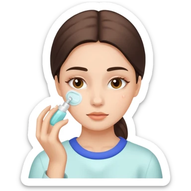 a girl doing her skincare and self care sticker