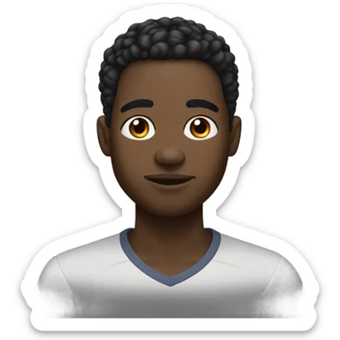 Black male with short hair and semi Freeform’s with dermal piercing nose ring and eyebrow piercing on left eyebrow  sticker