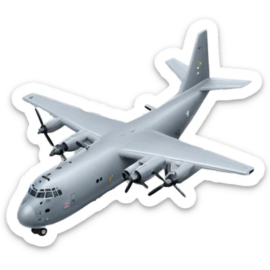 Grey c-130 plane sticker