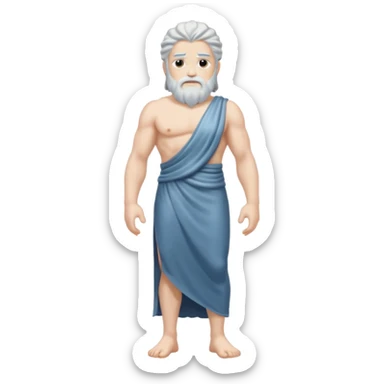 fullbody silverhair god ZEUS, standing still rearview sticker