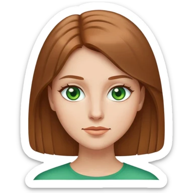 Woman green eyes ligh brown and straight sticker