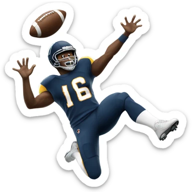 Football player catching a ball sticker