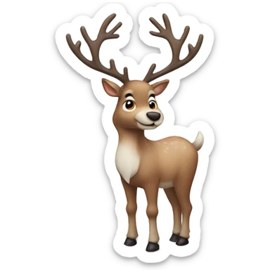 Reindeer in the snow sticker